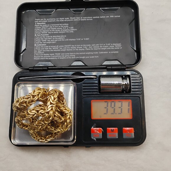 Vintage Silver Byzantine Large Necklace Italy .925 Sterling 20" Gold Tone Chain - Picture 11 of 12